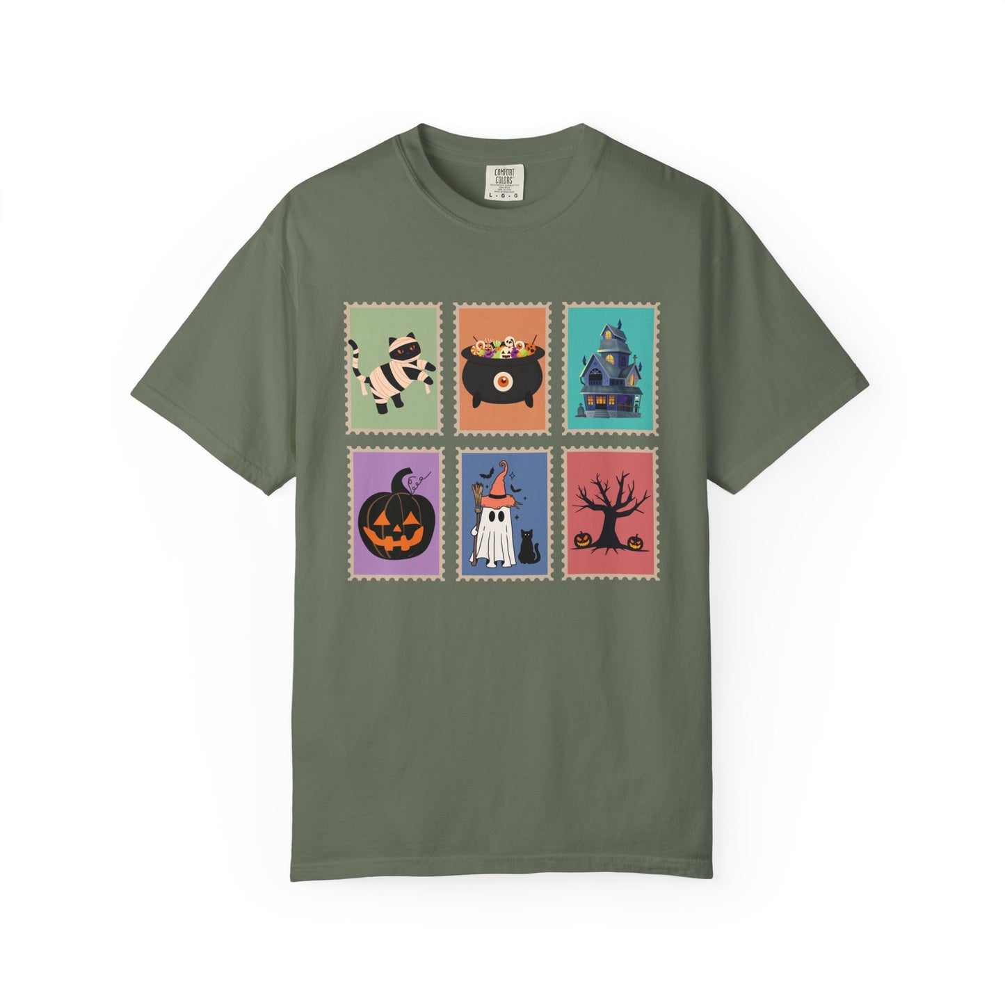 Halloween Cat Stamps Premium Tee