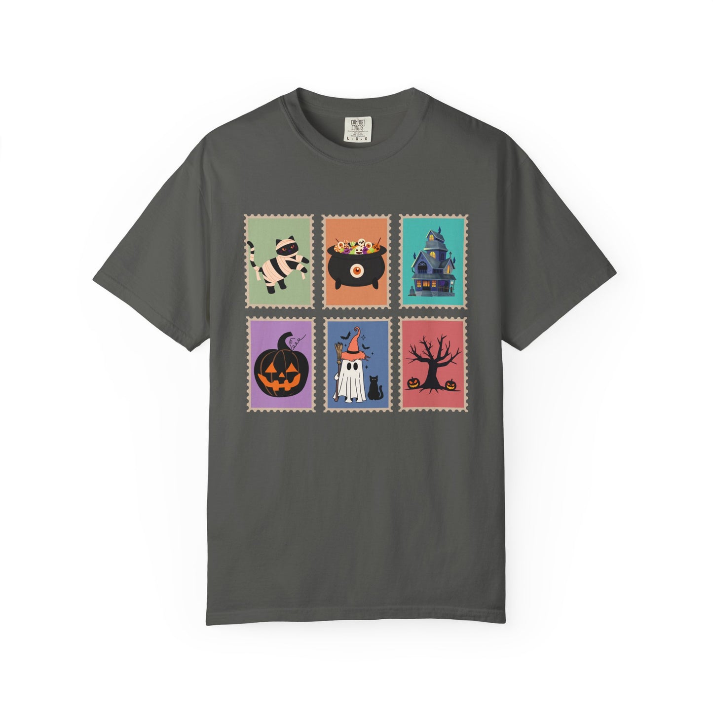 Halloween Cat Stamps Premium Tee