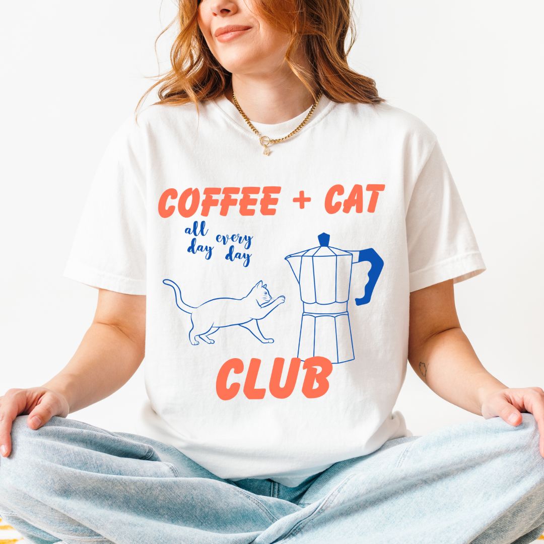 Coffee and Cat Club Premium Tee