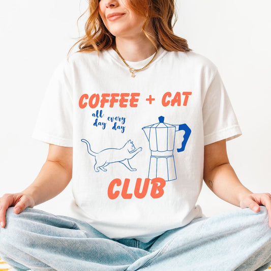 Coffee and Cat Club Premium Tee