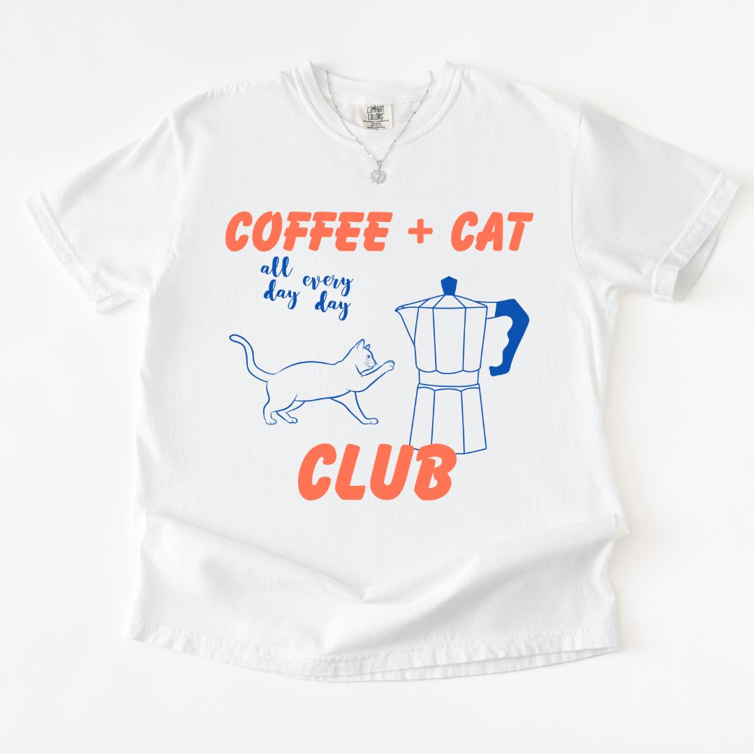 Coffee and Cat Club Premium Tee