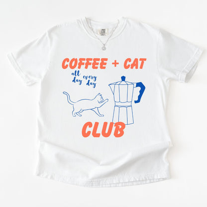 Coffee and Cat Club Premium Tee